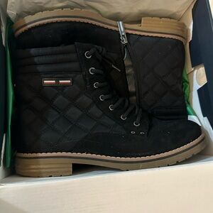 Tommy Hilfiger Black Quilted Ankle Boots